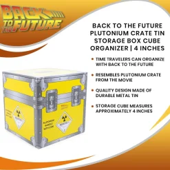 Back to the Future Plutonium Crate Tin Storage Box Cube Organizer | 4 Inches