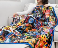 8-Bit Armageddon Retro Video Games Fleece Throw Blanket | 45 x 60 Inches