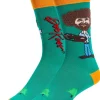 Bob Ross Fuzzy Hair Men's Crew Socks | One Size