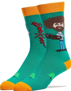 Bob Ross Fuzzy Hair Men's Crew Socks | One Size