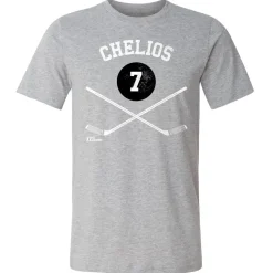 Chris Chelios Chicago 7 Sticks WHT