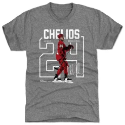 Chris Chelios Number Outline WHT