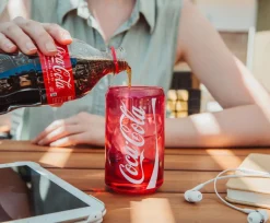Coca-Cola Can-Shaped Red Glass Cup | Holds 10 Ounces