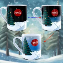 Coca-Cola Holiday Polar Bears Heat-Reveal Ceramic Mug | Holds 14 Ounces