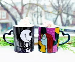 Disney Nightmare Before Christmas Jack and Sally Mug Set | Each Holds 14 Ounces
