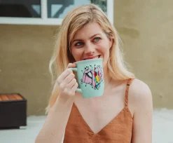 Disney Nightmare Before Christmas Jack and Sally 20-Ounce Wide Rim Ceramic Mug