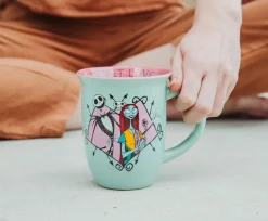 Disney Nightmare Before Christmas Jack and Sally 20-Ounce Wide Rim Ceramic Mug