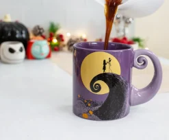 Disney The Nightmare Before Christmas Jack & Sally Spiral Handle Ceramic Mug
