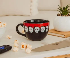 Friday the 13th Jason Mask Legacy Ceramic Soup Mug | Holds 24 Ounces