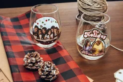 Friends Holiday Stemless Wine Glass Collectible 2-Pack | Each Holds 20 Ounces