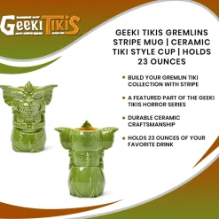 Geeki Tikis Gremlins Stripe Mug | Ceramic Tiki Style Cup | Holds 23 Ounces