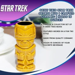 Geeki Tikis Star Trek: The Next Generation Geordi La Forge Mug | Holds 14 Ounces
