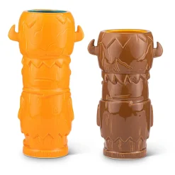 Geeki Tikis The Flintstones Mug Set | Fred & Barney Tiki Mugs | Holds 28 Ounces