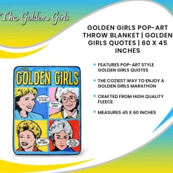 Golden Girls Pop-Art Throw Blanket | Golden Girls Quotes | 60 x 45 Inches