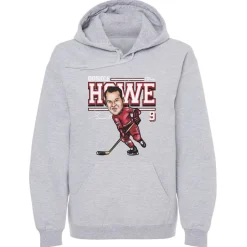 Gordie Howe Detroit Cartoon WHT