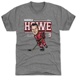 Gordie Howe Detroit Cartoon WHT