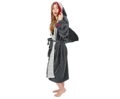 JAWS Great White Shark Unisex Hooded Fleece Robe for Adults | One Size Fits Most