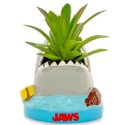 JAWS Shark 4-Inch Ceramic Mini Planter With Artificial Succulent