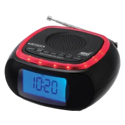 Jensen Digital AM/FM Weather Band Alarm Clock Radio with NOAA Weather Alert and LED Alert Indicator Ring