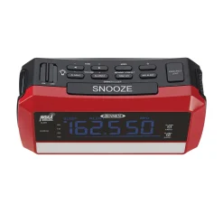 Jensen Digital AM/FM Weather Band Alarm Clock Radio with NOAA Weather Alert and Flashlight