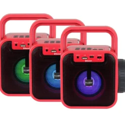 Jensen Portable Bluetooth Rechargeable Speaker with USB Charging, FM Radio, Flashlight, and Solar Charging Panel