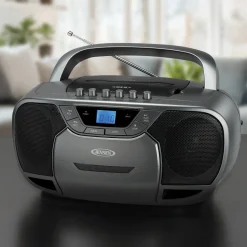 Jensen Portable Bluetooth Stereo MP3 Compact Disc Cassette Player/Recorder with AM/FM Radio