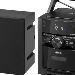 Jensen Portable Stereo Bluetooth CD Music System with Cassette and Digital AM/FM Radio