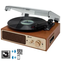 Jensen 3-Speed Stereo Turntable with Stereo Speakers and Dual Bluetooth Transmit/Receive