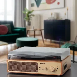 Jensen 3-Speed Stereo Turntable with Stereo Speakers and Dual Bluetooth Transmit/Receive