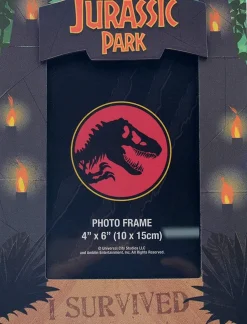Jurassic Park "I Survived" Die-Cut Photo Frame | Holds 4 x 6 Inch Photos