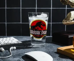 Jurassic Park Logo Pint Glass | Holds 16 Ounces