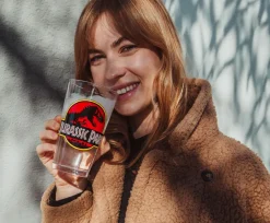 Jurassic Park Logo Pint Glass | Holds 16 Ounces