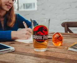 Jurassic Park Logo Pint Glass | Holds 16 Ounces