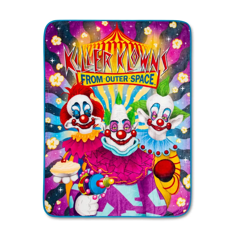 Killer Klowns From Outer Space Characters Raschel Throw Blanket | 45 x 60 Inches