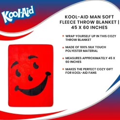Kool-Aid Man Soft Fleece Throw Blanket | 45 x 60 Inches