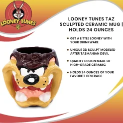 Looney Tunes Taz Sculpted Ceramic Mug | Holds 24 Ounces