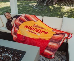 Oscar Mayer Jumbo Hot Dogs Fleece Throw Blanket | 45 x 60 Inches