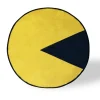 Pac-Man Video Game Character Large Round Fleece Throw Blanket | 60-Inch Diameter