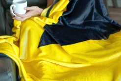 Pac-Man Video Game Character Large Round Fleece Throw Blanket | 60-Inch Diameter