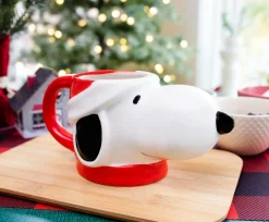 Peanuts Snoopy Christmas 3D Sculpted Ceramic Mug | Holds 20 Ounces