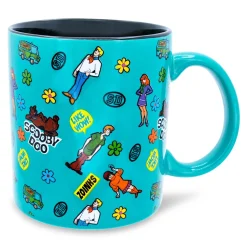 Scooby-Doo Sticker Pattern Ceramic Mug | Holds 20 Ounces