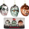 Set of 3 Monster Blown Glass Christmas Ornaments
