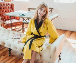 Star Trek: The Original Series Waffle-Weave Cotton Adult Bathrobe | Gold Command