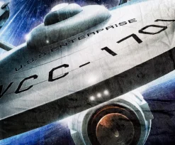 Star Trek USS Enterprise Fleece Throw Blanket | 45 x 60 Inches