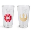 Star Wars 16oz Pint Glasses - Rebel & Empire Symbols - 2 Set