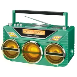 Studebaker Portable Avanti Stereo Boombox with Bluetooth/CD/FM Stereo Analog Radio/15W Subwoofer