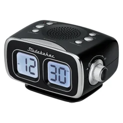Studebaker Roommate Large Display LCD AM/FM Retro Clock Radio with Bluetooth