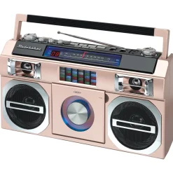 Studebaker 80's Retro Street Boombox with FM Radio, CD Player, LED EQ, 10 Watts RMS and AC/DC