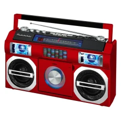 Studebaker 80's Retro Street Boombox with FM Radio, CD Player, LED EQ, 10 Watts RMS and AC/DC