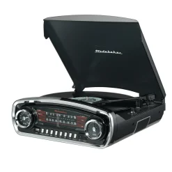 Studebaker 3-Speed Turntable with Bluetooth Receiver and AM/FM Radio